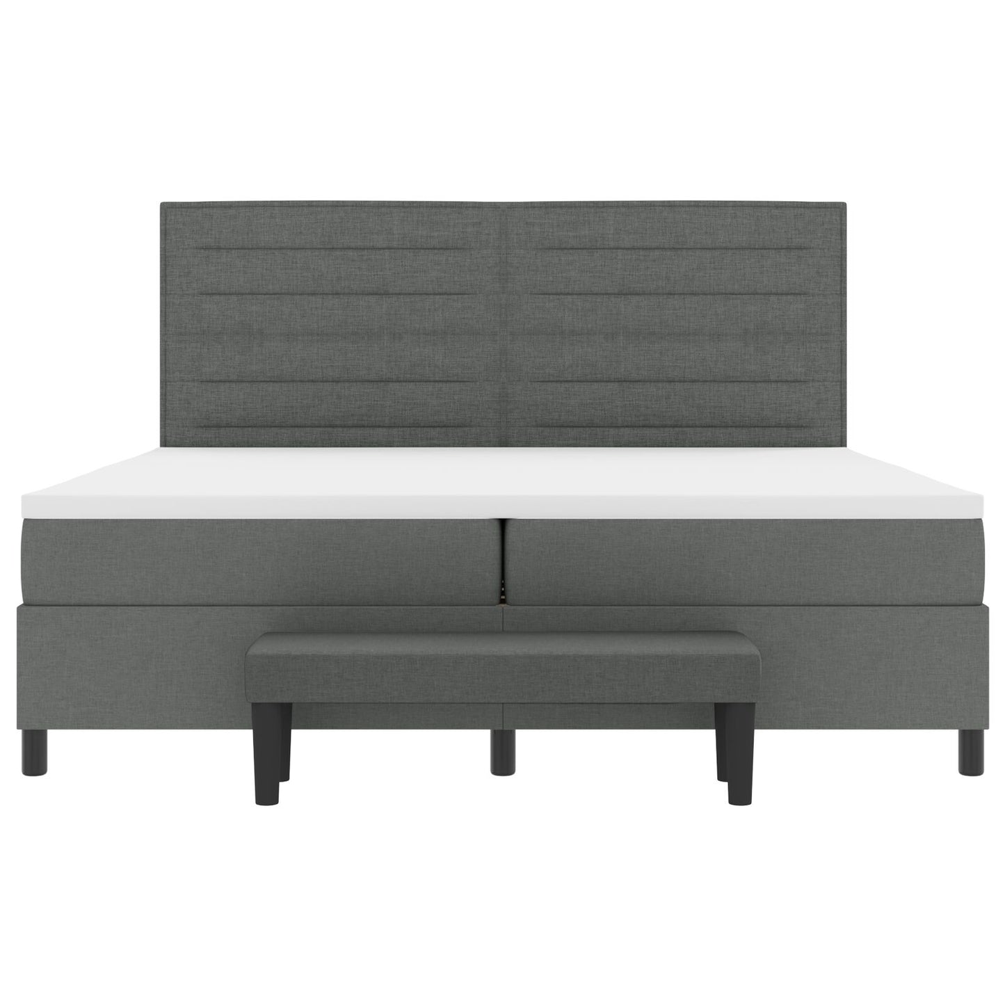 Boxspring Bed Met Matras & Bank Stof Donkergrijs 200 x 200 cm Lijnen design