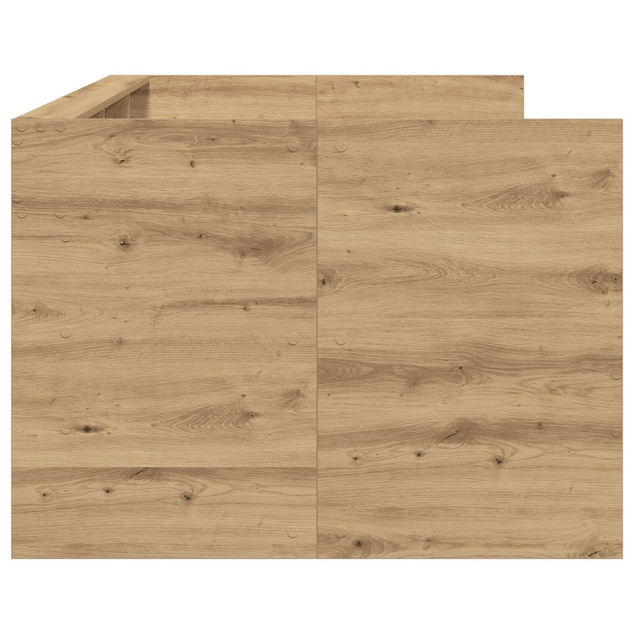 Daybed In Artisanale Eik Artisanale Eik Bewerkt Hout 100 X 200 Cm Ambachtelijk Eiken