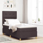 Boxspringbed 90x200 cm donkerbruin met matras