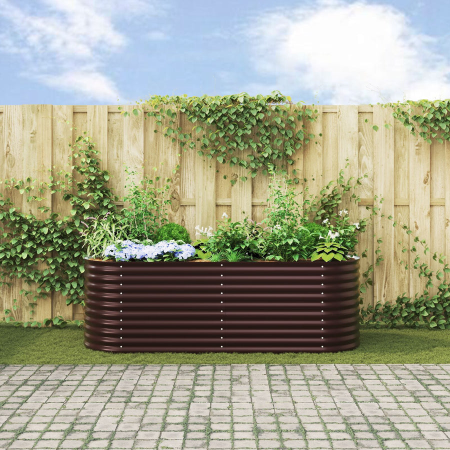 Tuinbed Gealvaniseerd Staal 240 x 80 x 81 cm Bruin