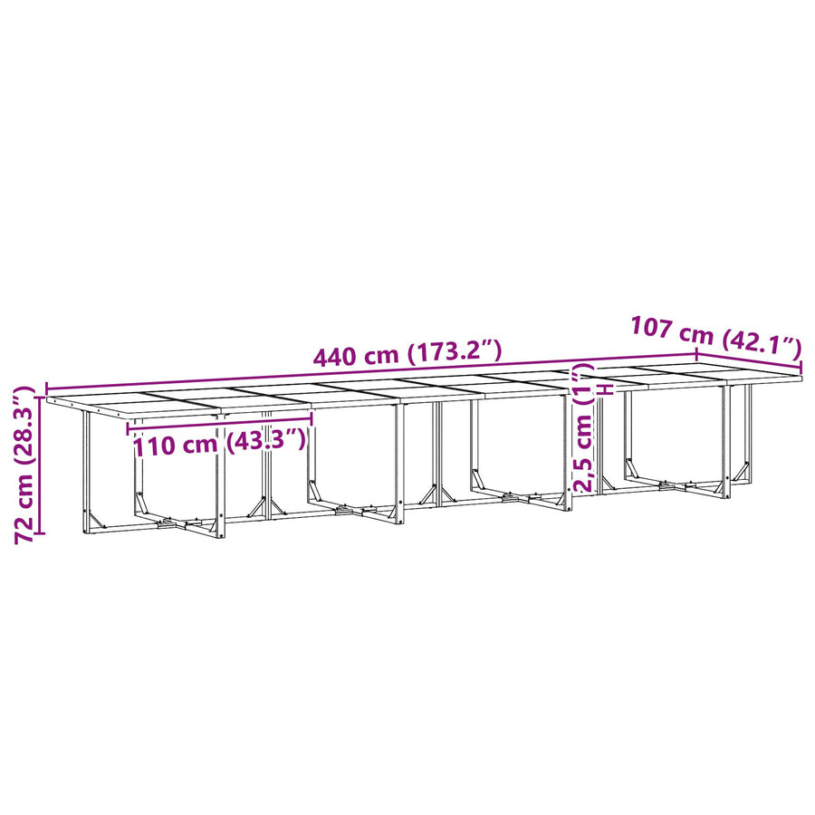 Tuin Eettafelset Van 16 Stuks Met Kussens In Staal En Textileen