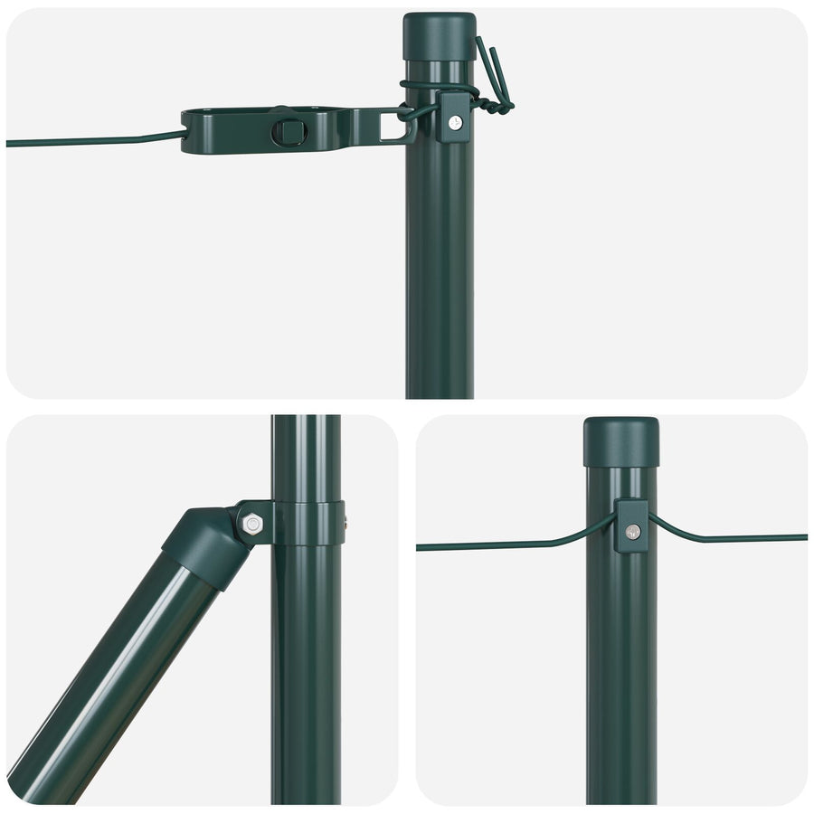 Hekpalen 52 Stuks Ø32 Mm Gegalvaniseerd Staal Groen 100 cm 52x paal