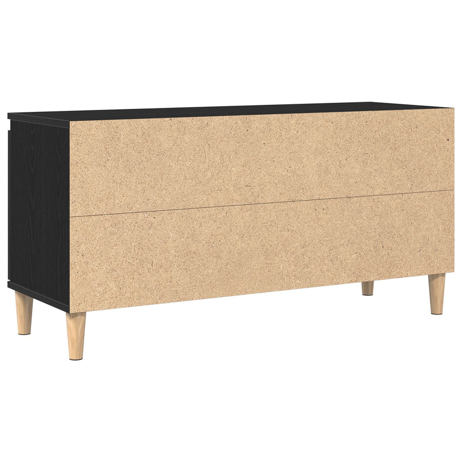 Tv Meubel Met Houten Poot 102X35X50 Cm Zwart eiken
