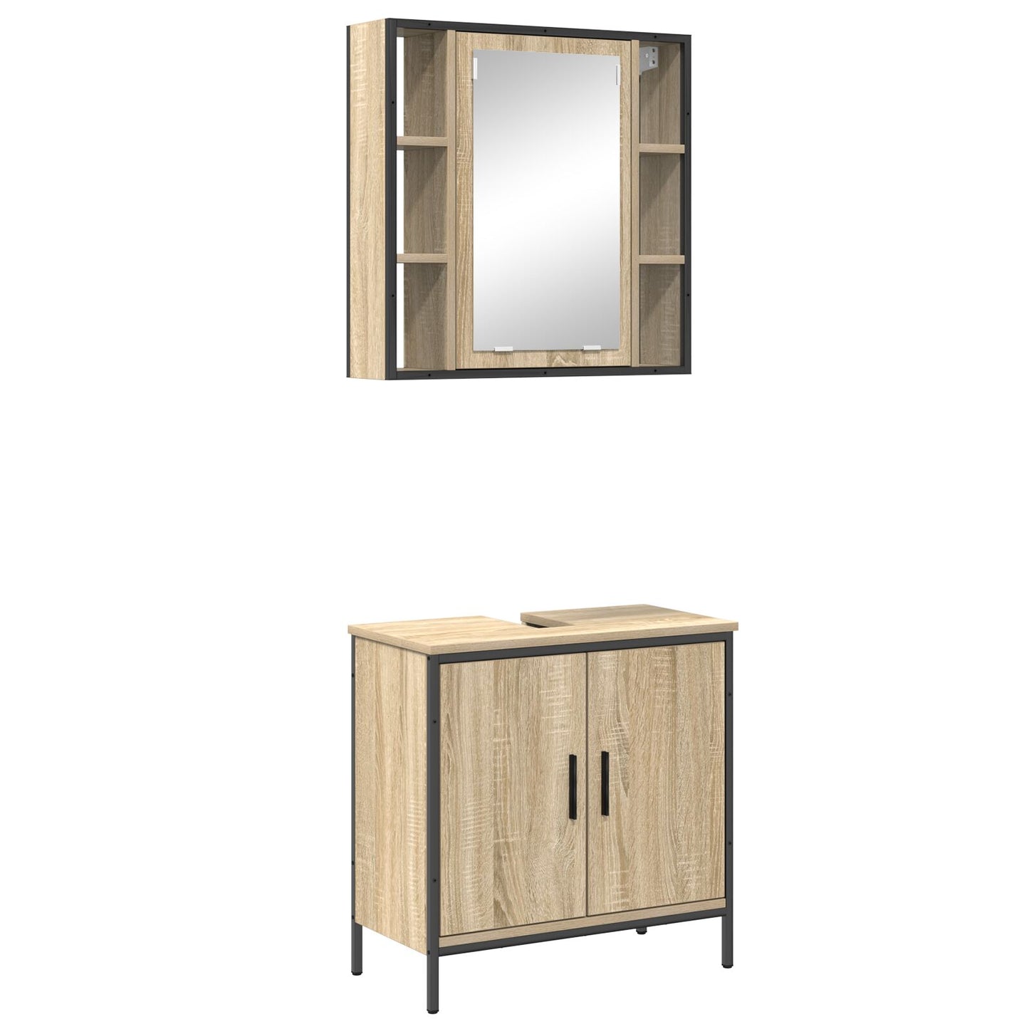 2-delige badkamer meubelset Sonoma Eiken Gefabriceerd Hout