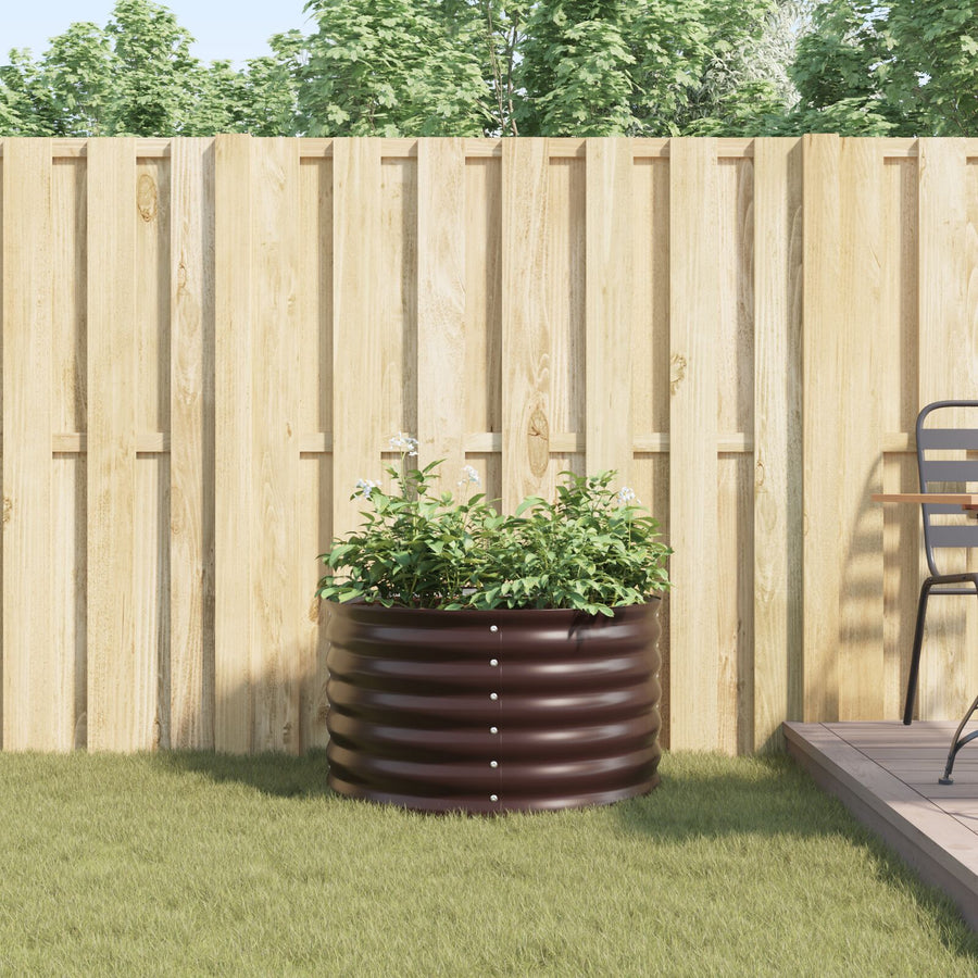 Tuin Raised Bed Gegalvaniseerd Staal 80 x 80 x 44 cm Bruin