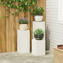 Buitenplantstands Pilaren 3 Stuks Te Staal Wit 3x (35/55/75 cm)