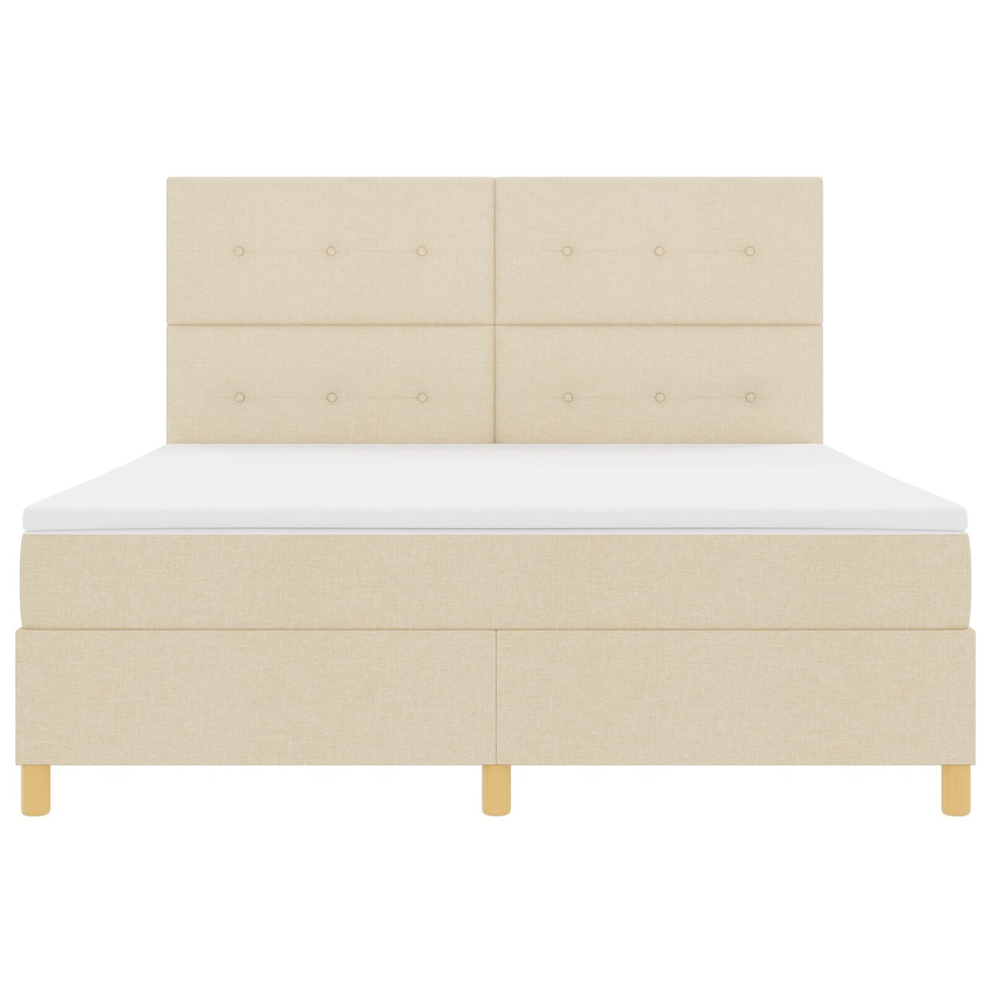 Boxspring Bed Met Matras Crème Super King Stof Blauw