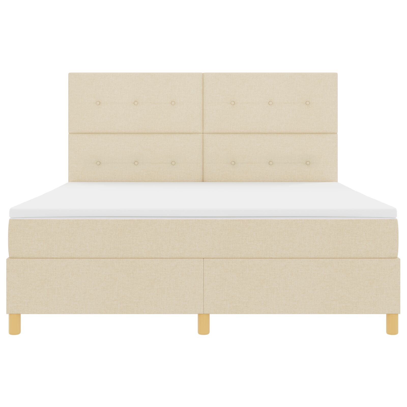 Boxspring Bed Met Matras Crème Super King Stof Blauw