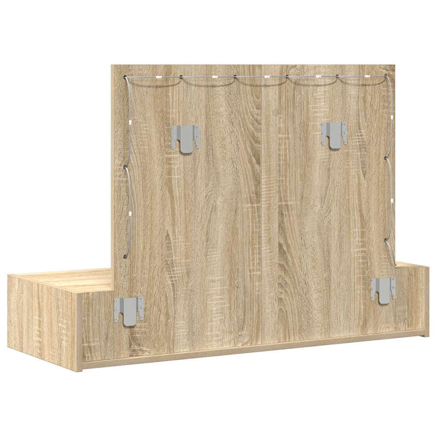 Wandgemonteerde Kaptafel Lichten In 100 x 40 x 70 cm Sonoma eiken met LED