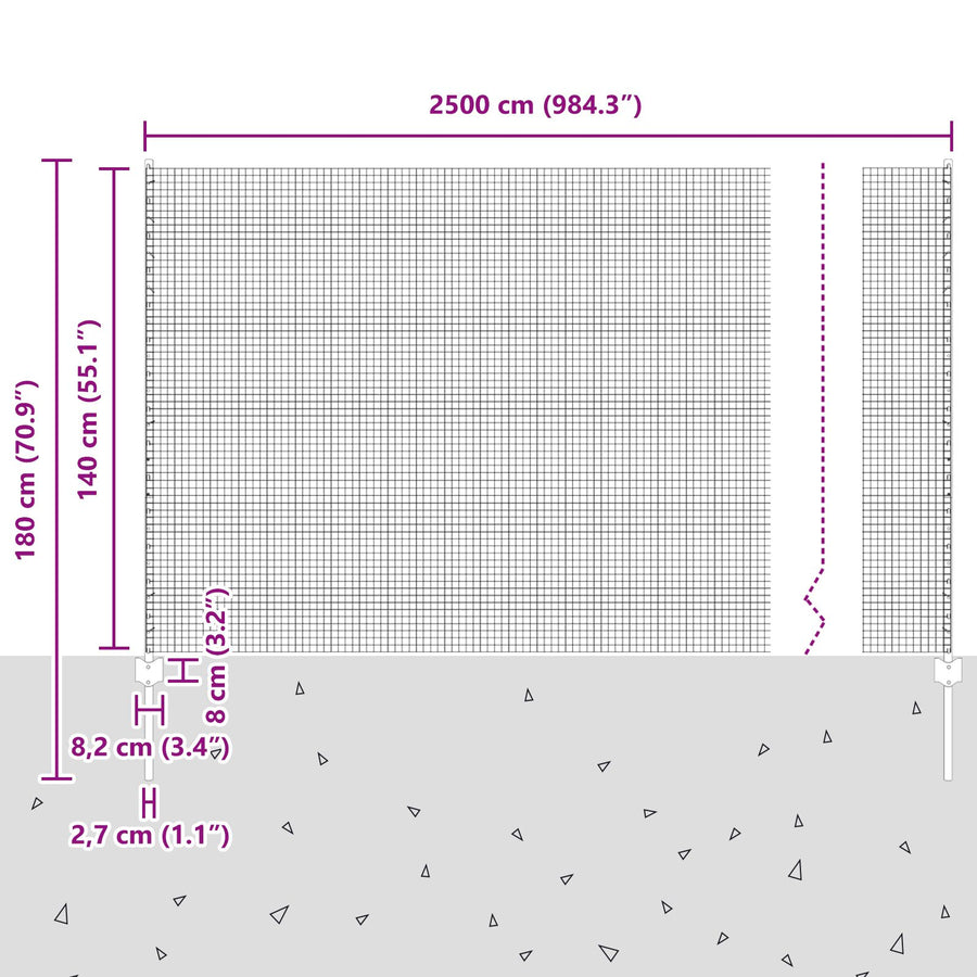 Gelaste Draadhek Met 11 U Posts Groen 1.4X25 M Staal