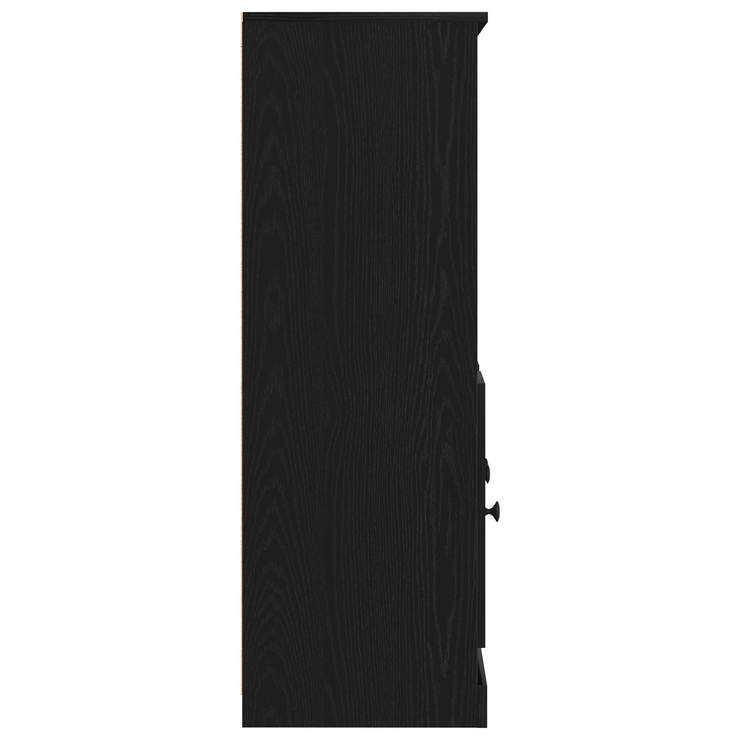 Hoogkast Zwart Eiken 132X35,5X103,5 Cm Geengineerd Hout