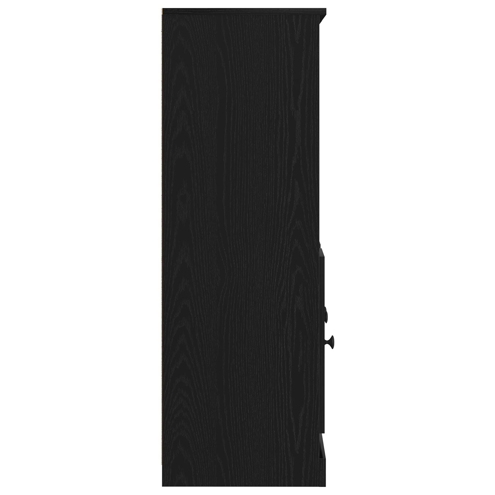 Hoogkast Zwart Eiken 132X35,5X103,5 Cm Geengineerd Hout