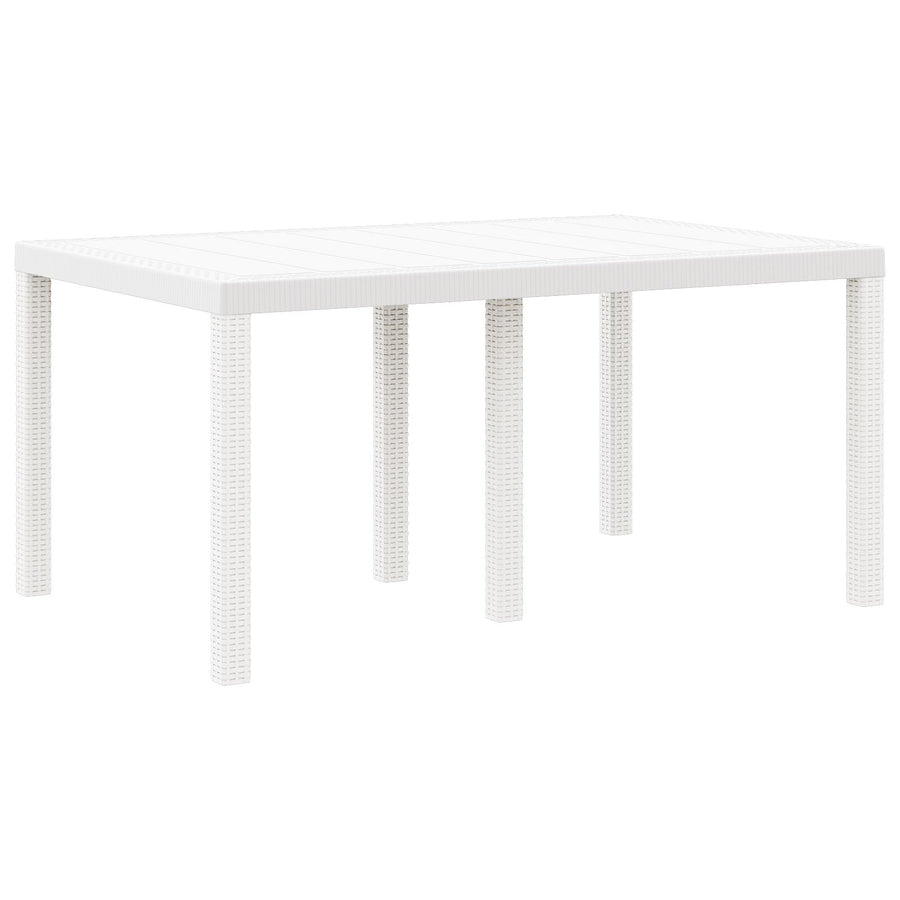 5-Delige Tuin Eettafel Set Met Kussens Wit Poly Rattan