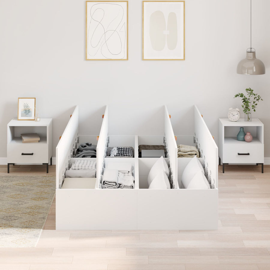 Opbergbedframe Wit 120 x 190 cm