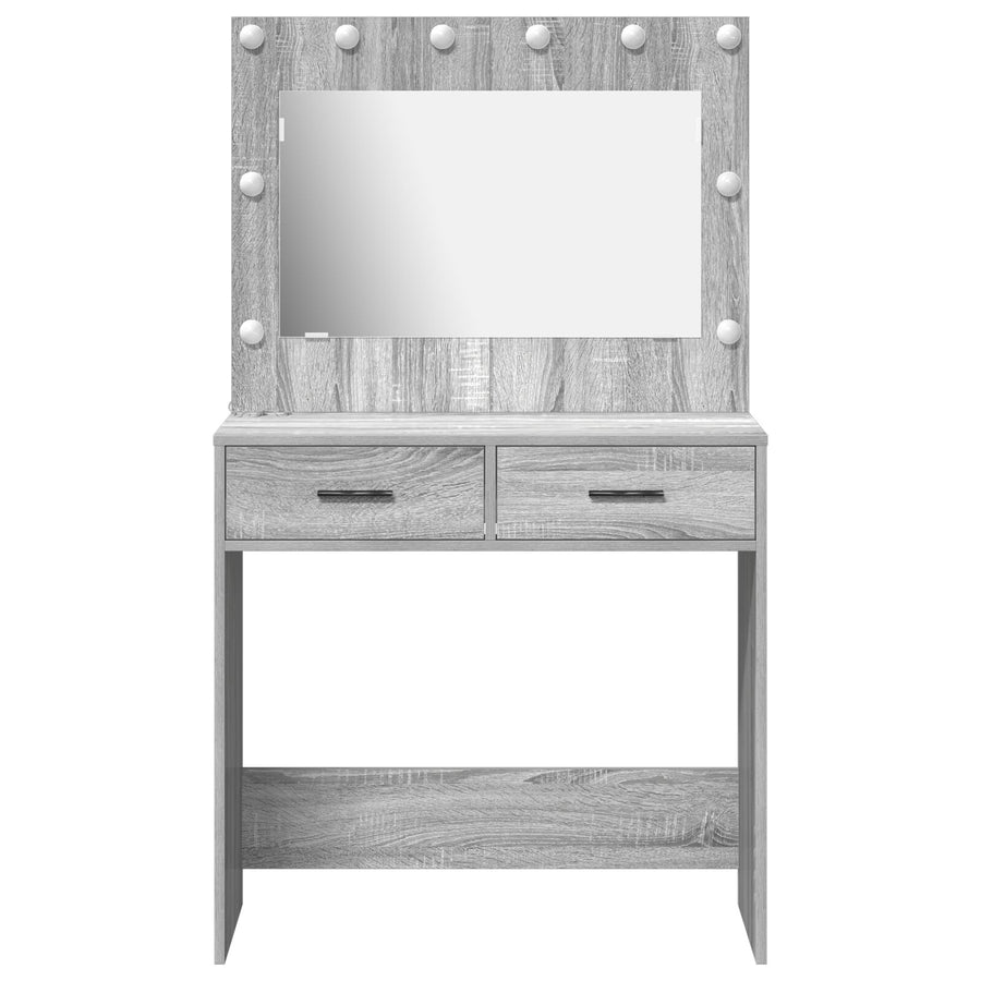 Dressing Tafel Met Led Verlichting 78,5X41X135 Cm Grijze sonoma 78.5 x 41 x 135 cm