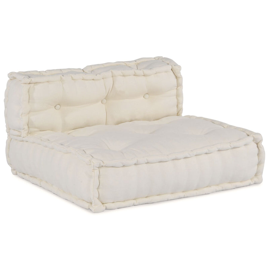 4-Zits Modulair Poef Bank Omkeerbaar Stof Crème 70 x 70 x 54 cm Lounge + 3x midden