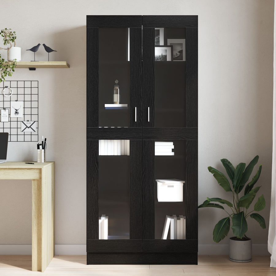 Boekenkasten Set Van 2 Zwart Eiken 82,5X30,5X185 Cm Houtbewerking