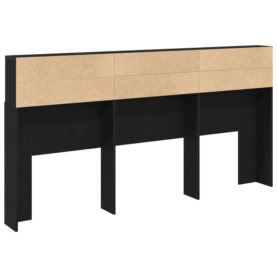 Zwarte Eiken Hooofdboardkast, 200X19X103.5 Cm, Bewerkt Hout