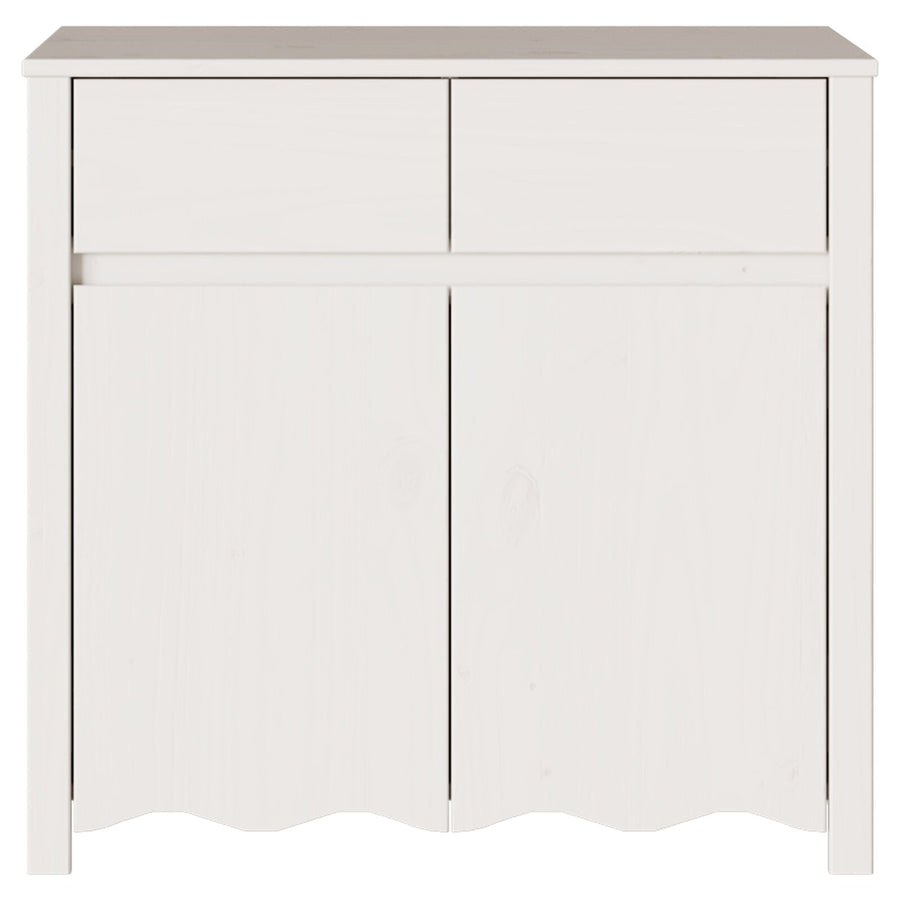 Dressoir ""Drammen"" 79X43X75,5 Cm Massief Hout Vuren Wit
