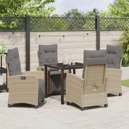 5-Delige Tuin Eetset Beige Poly Rattan