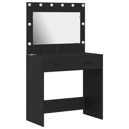 Kaptafel Met Led-Verlichting - - Zwart eiken 78,5 x 41 x 135 cm