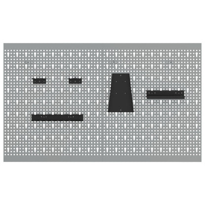 Pegboards 2 Stuks Met 8 Accessoires Grijs 50X Staal 60 cm