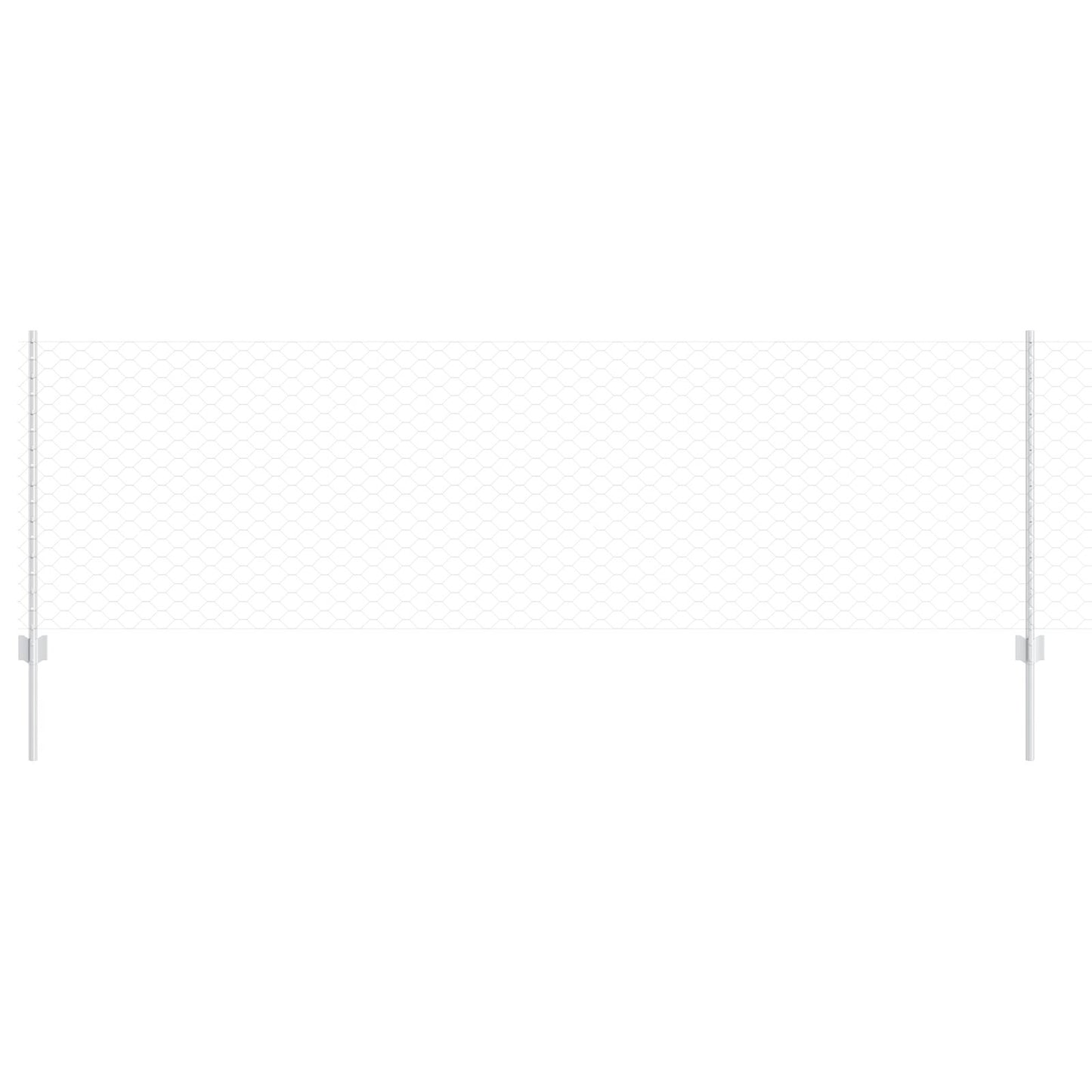 Hekpalen 11 Stuks U-Kanaal 80 Cm Gegalvaniseerd Staal,  Zeshoek Hek 0.8X25 M Gegalvaniseerd Staal