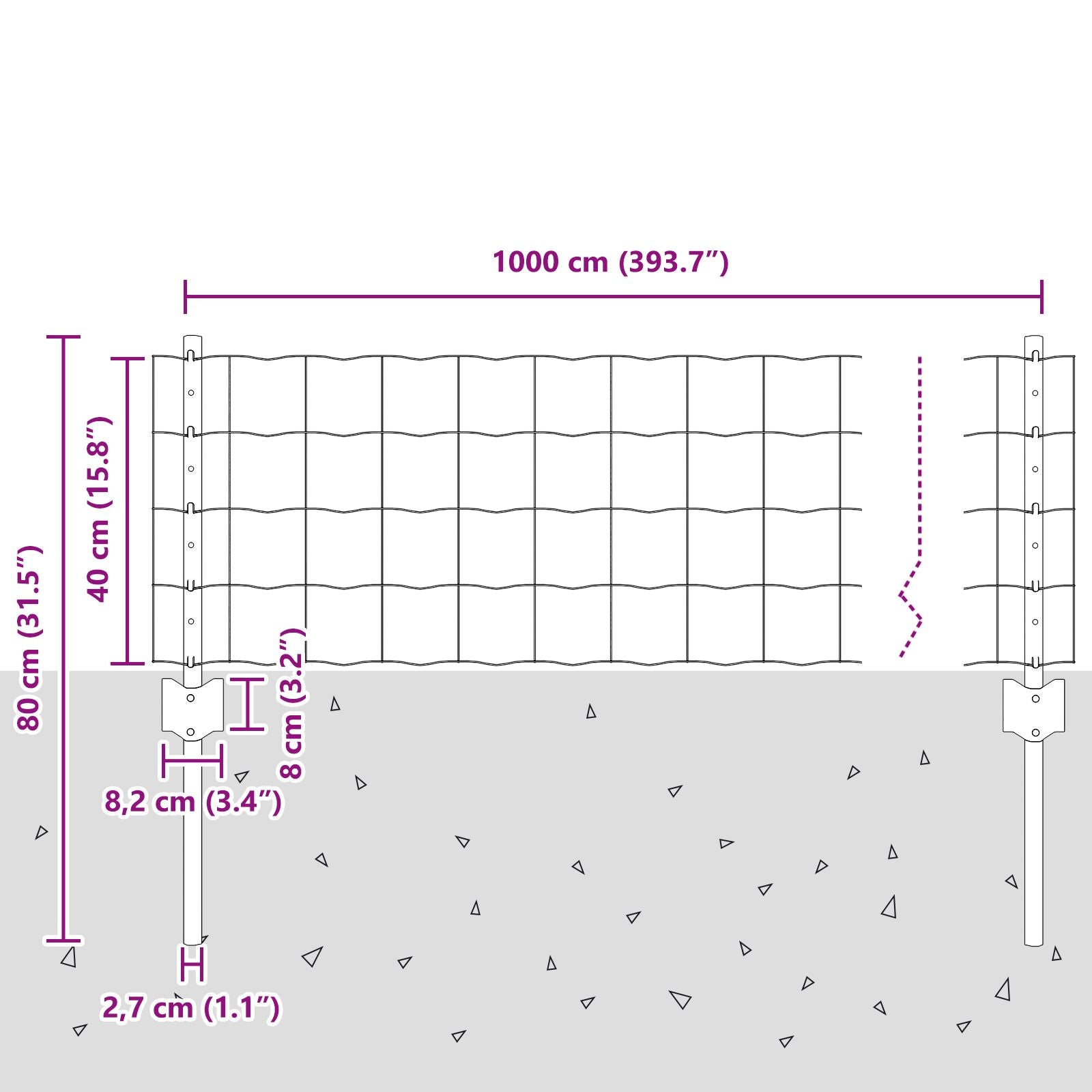 Euro Hek Met 5 U-Palen Groen 0.4X10 M Staal