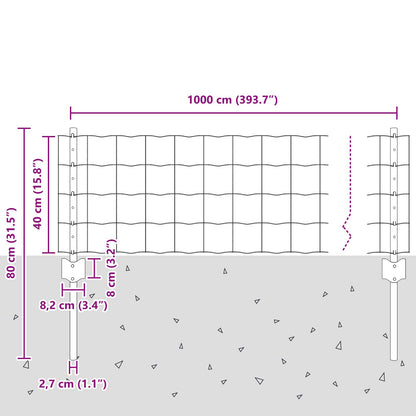 Euro Hek Met 5 U-Palen Groen 0.4X10 M Staal