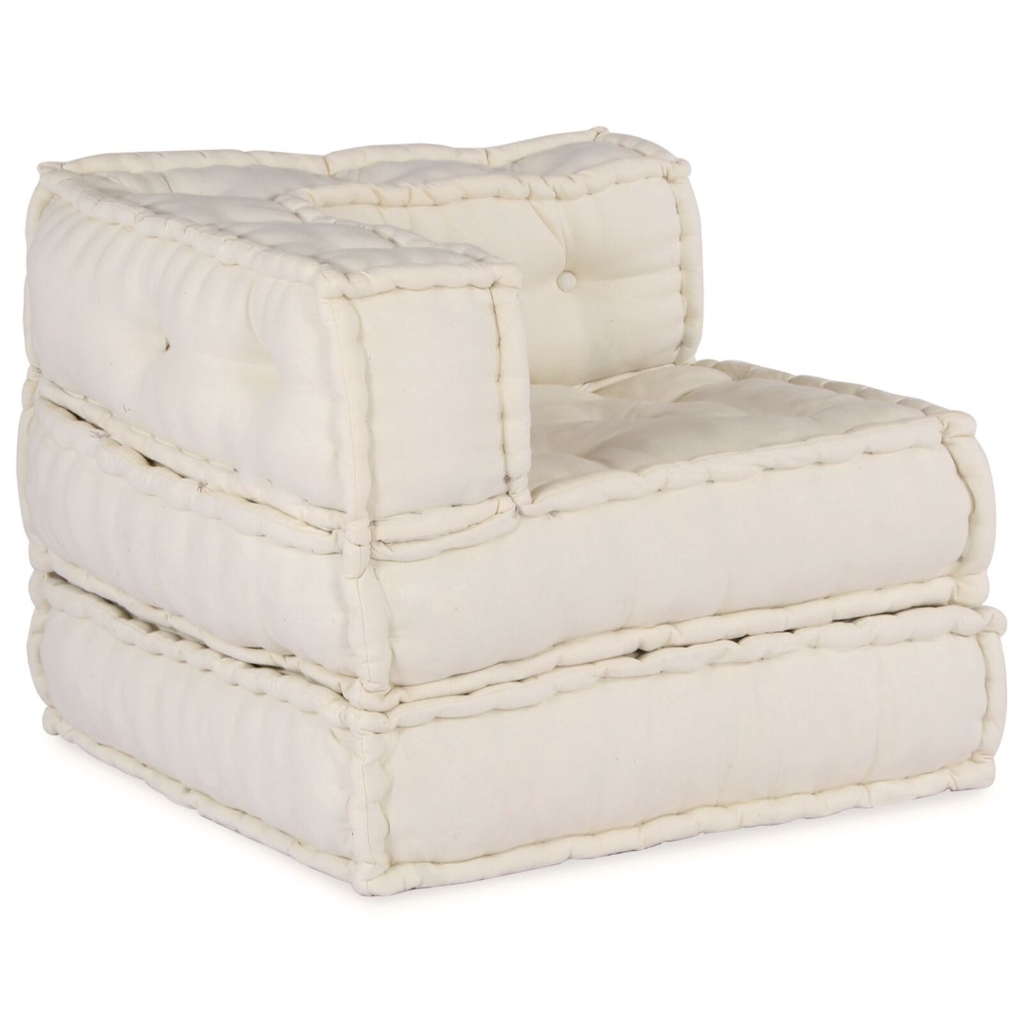 Modulaire Poefs 4 Stuks Stof Crème 70 x 70 x 54 cm 3x midden + hoek