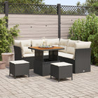 Garden sofa set 8 pcs Black poly rattan