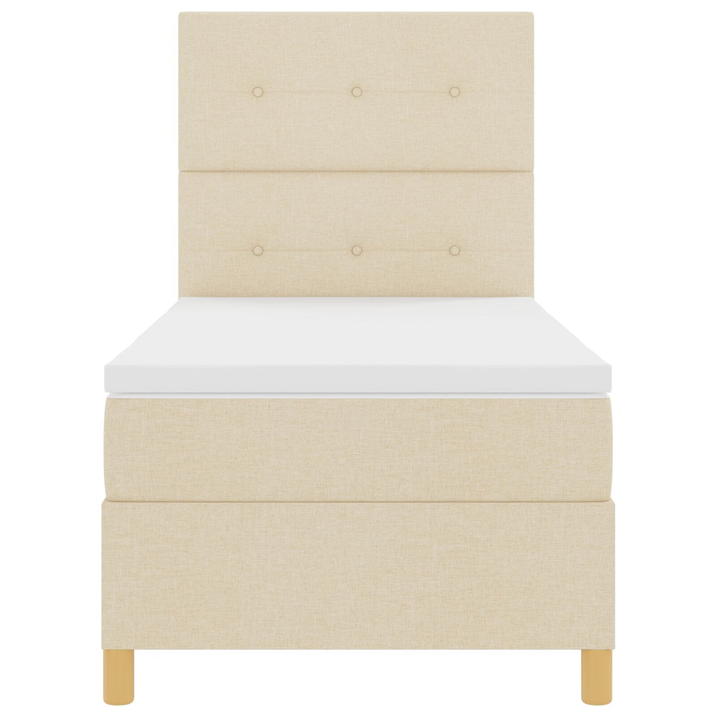 Boxspringbed Met Matras Crème 90X200 Cm Stof Blauw