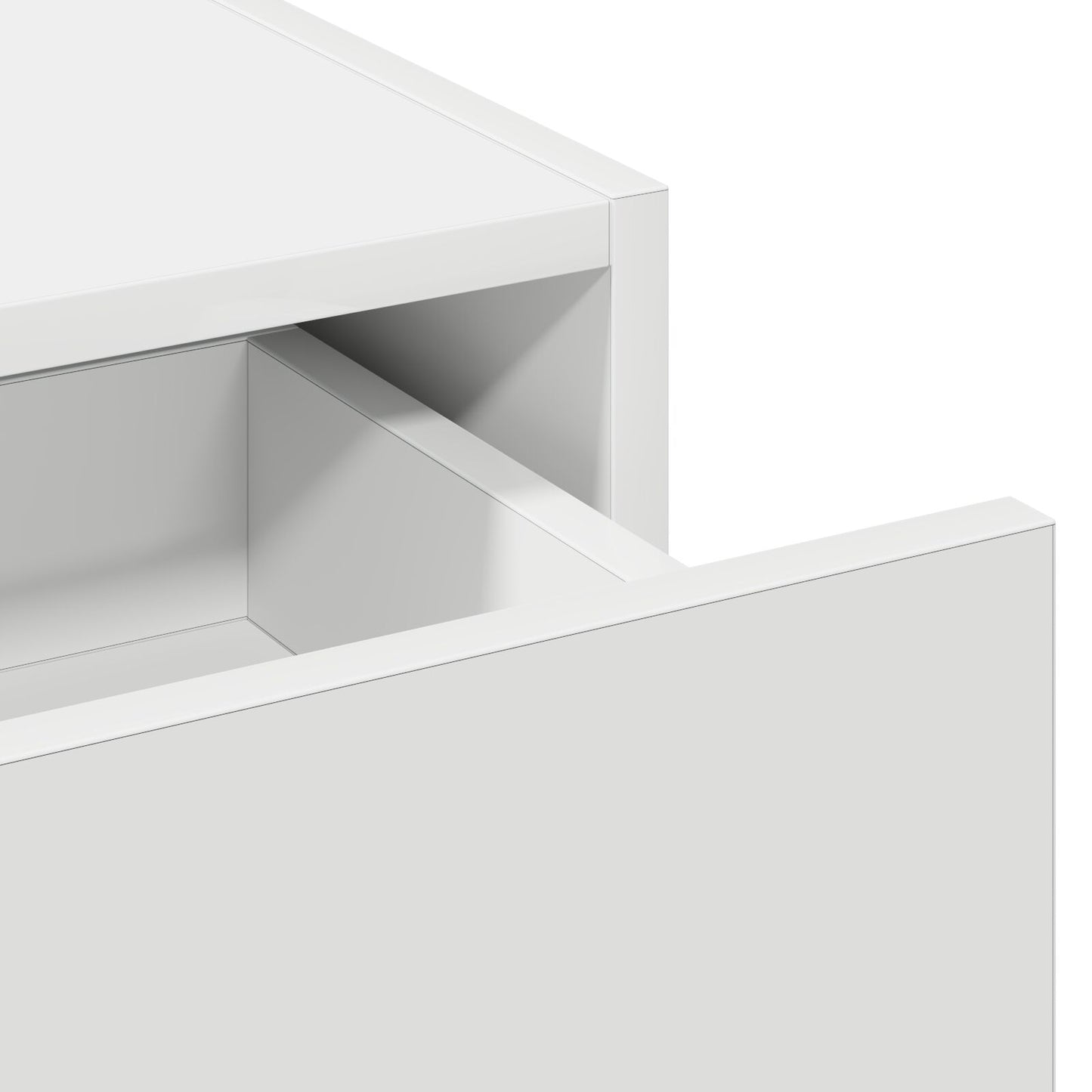 Wandkaptafel -Verlichting - 60 x 40 x 70 cm Wit met LED