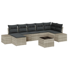 Tuin Sofa Set Set Van 8 Lichtgrijs Rattan, Polyester