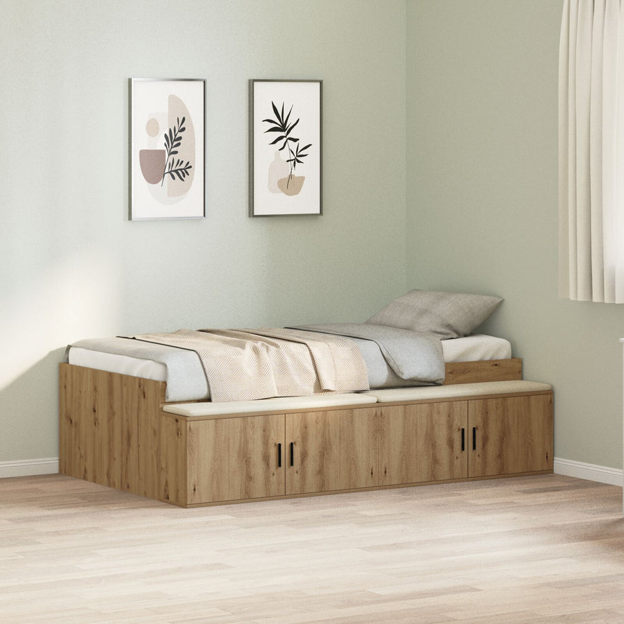Opslagbed Ambachtelijke Eik 80X200 Cm