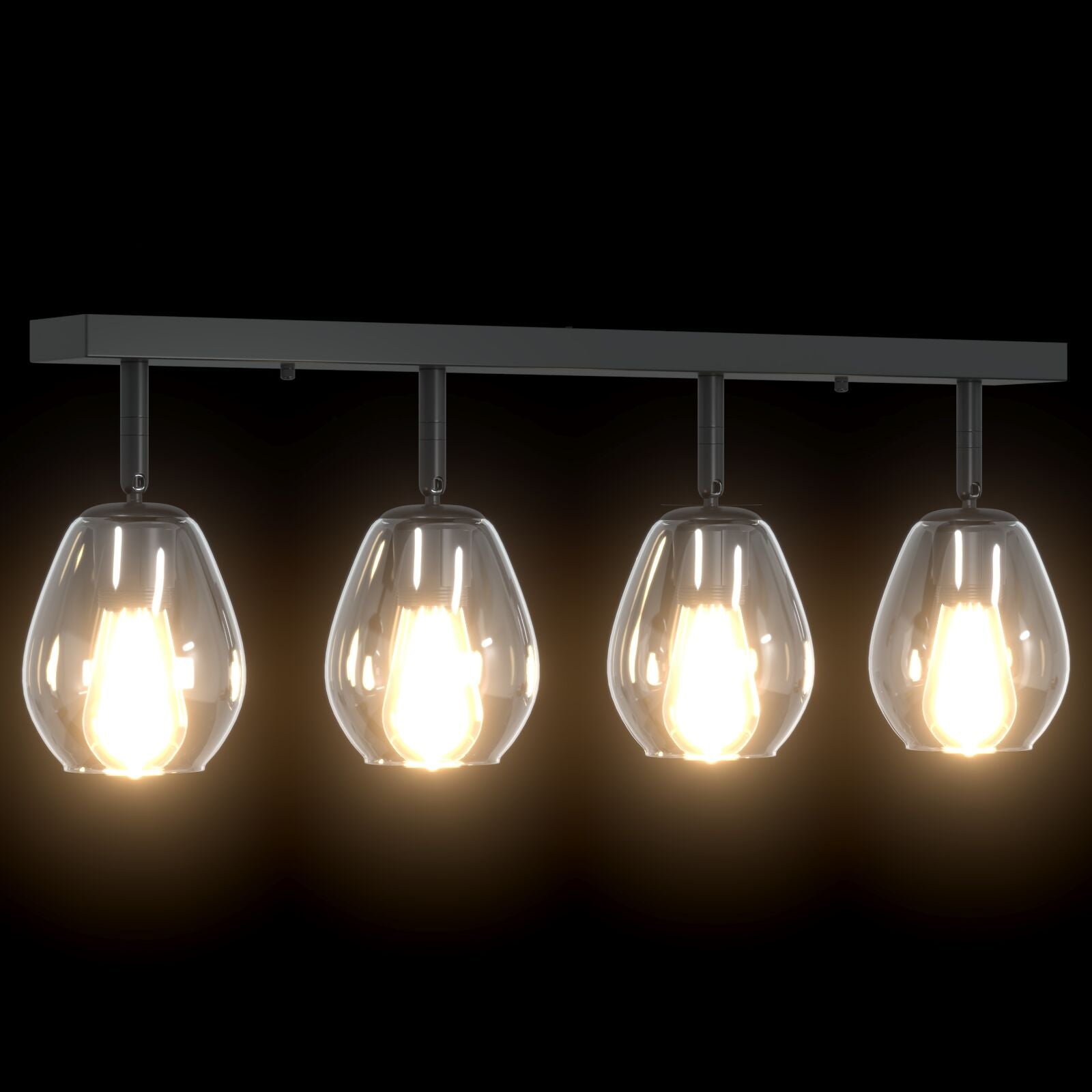 Plafondlamp Met Verstelbare Glazen Lampenkap Anthraciet E27 4