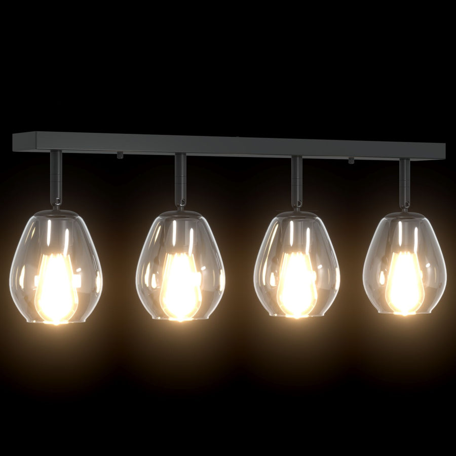 Plafondlamp Met Verstelbare Glazen Lampenkap Anthraciet E27 4