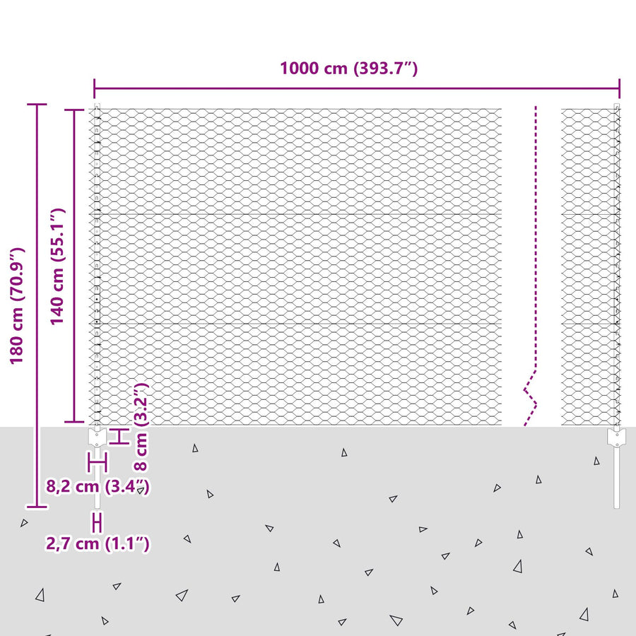 Hekpalen 5 Stuks U-Kanaal Groen 140 Cm Staal,  Zeskant Hek Groen 1.4X10 M Staal