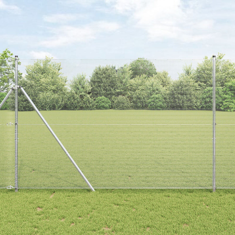 Gelaste Draadhek Met 13 Posten 1,5X25 M Gegalvaniseerd Staal Gegalvaniseerd Staal