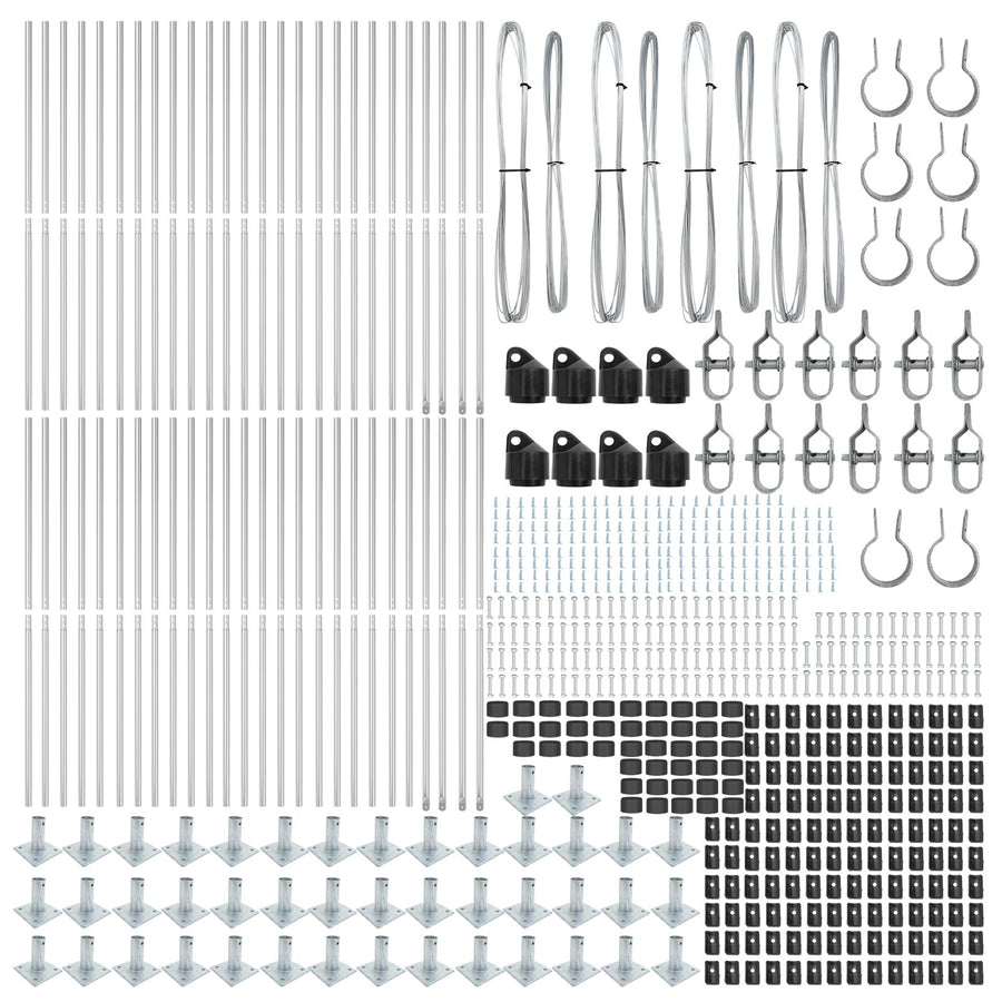 Heipalen Set Van 104 3.2 X 3.2 X 68.5 Cm Gegalvaniseerd Staal 130 cm 52x betonnen paal