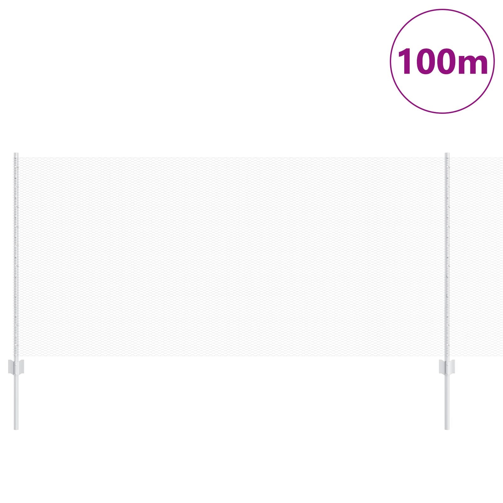 Hekposten 22 Stuks U-Kanaal 100 Cm Gegalvaniseerd Staal,  Zeshoekig Hek 1X100 M Gegalvaniseerd Staal