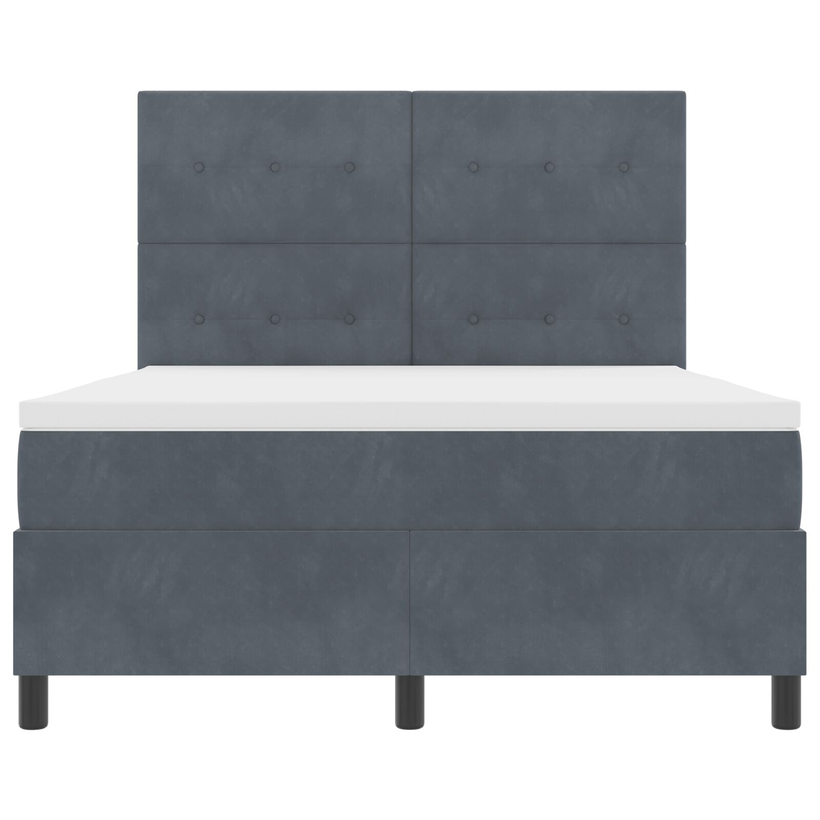 Boxspringbed Met Matras Donkergrijs 140X200 Cm Fluweel Blauw