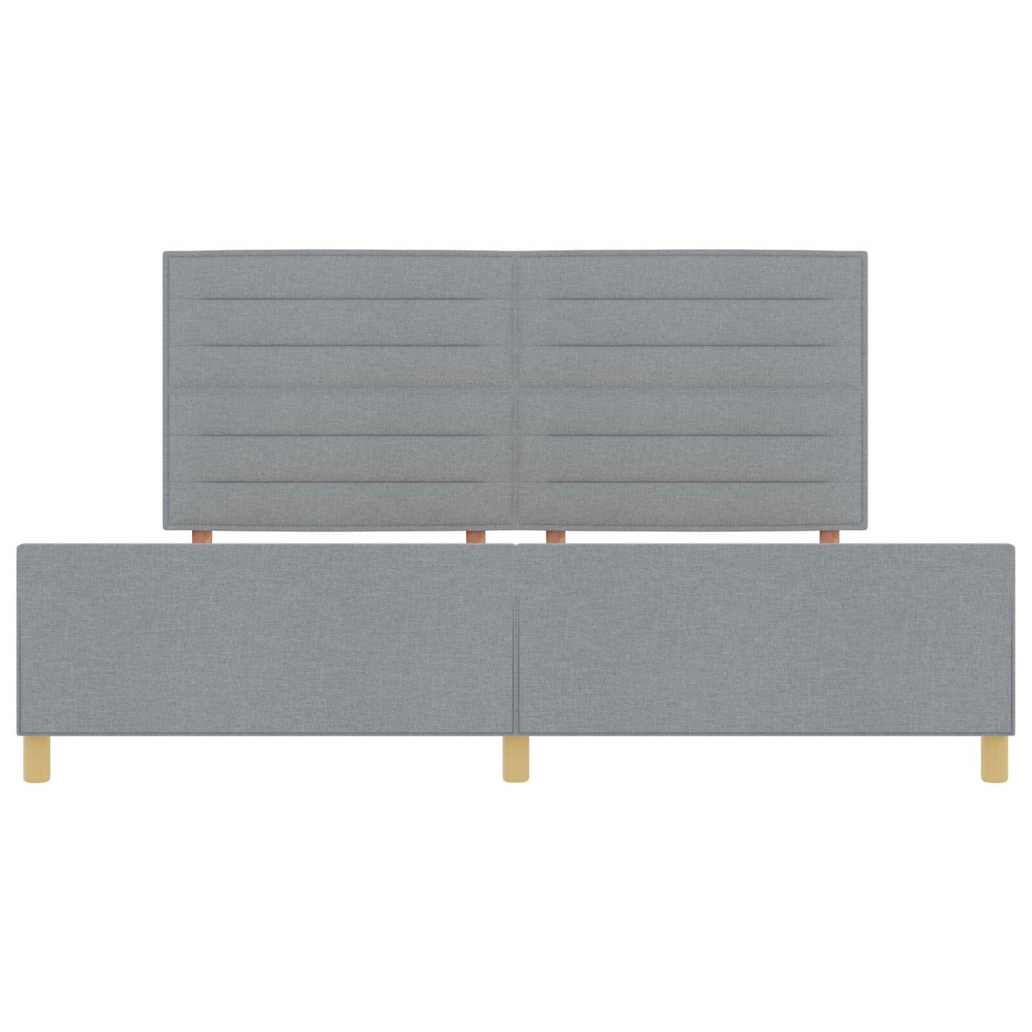 Bedframe In Licht Grijs, 200X200 Cm, Stof Crème