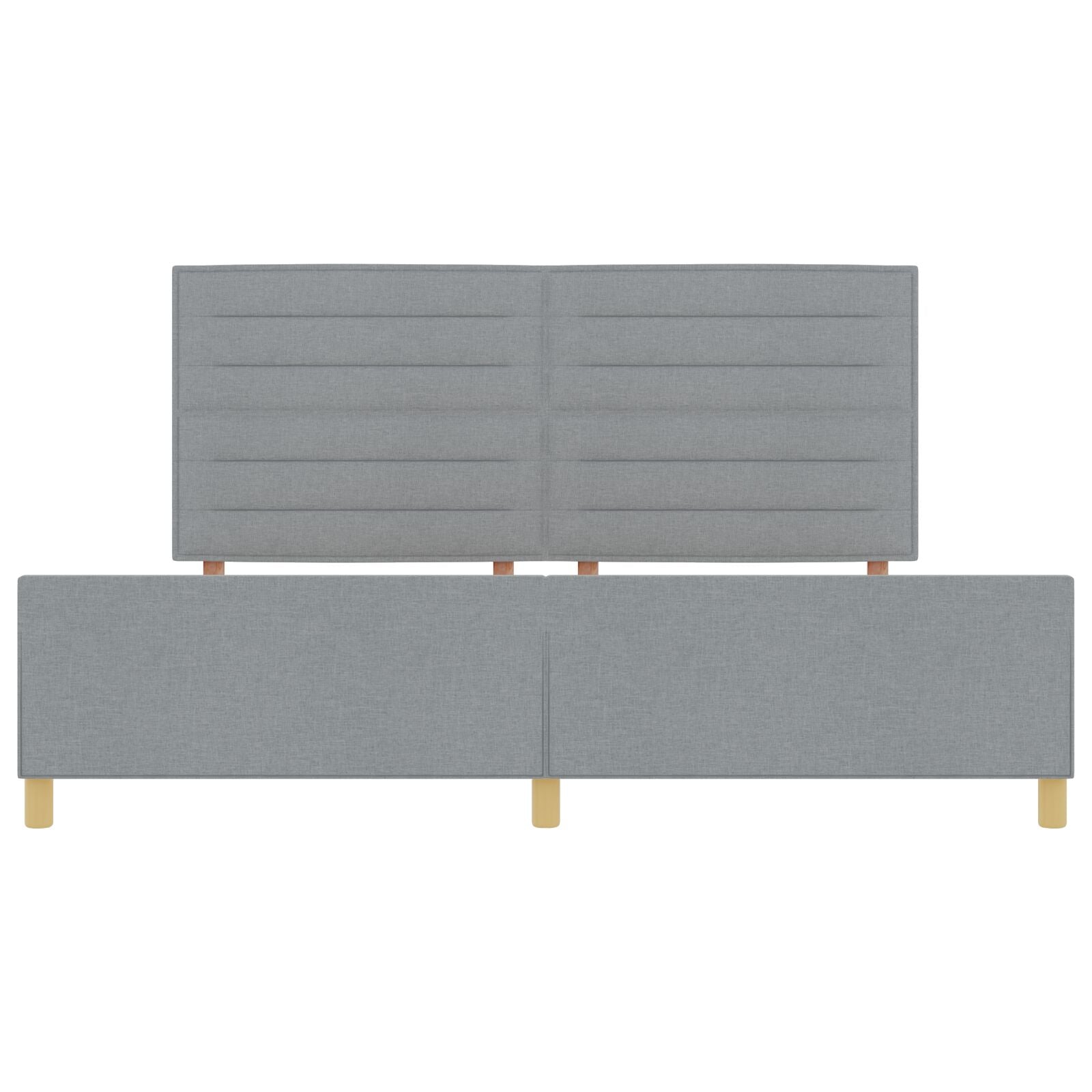 Bedframe In Licht Grijs, 200X200 Cm, Stof Crème