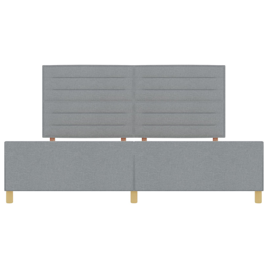 Bedframe In Licht Grijs, 200X200 Cm, Stof Crème