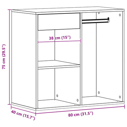 Zwarte Eiken Cosmetica Cabinet 80X40X75 Cm Gemaakt Van Bewerkt Hout