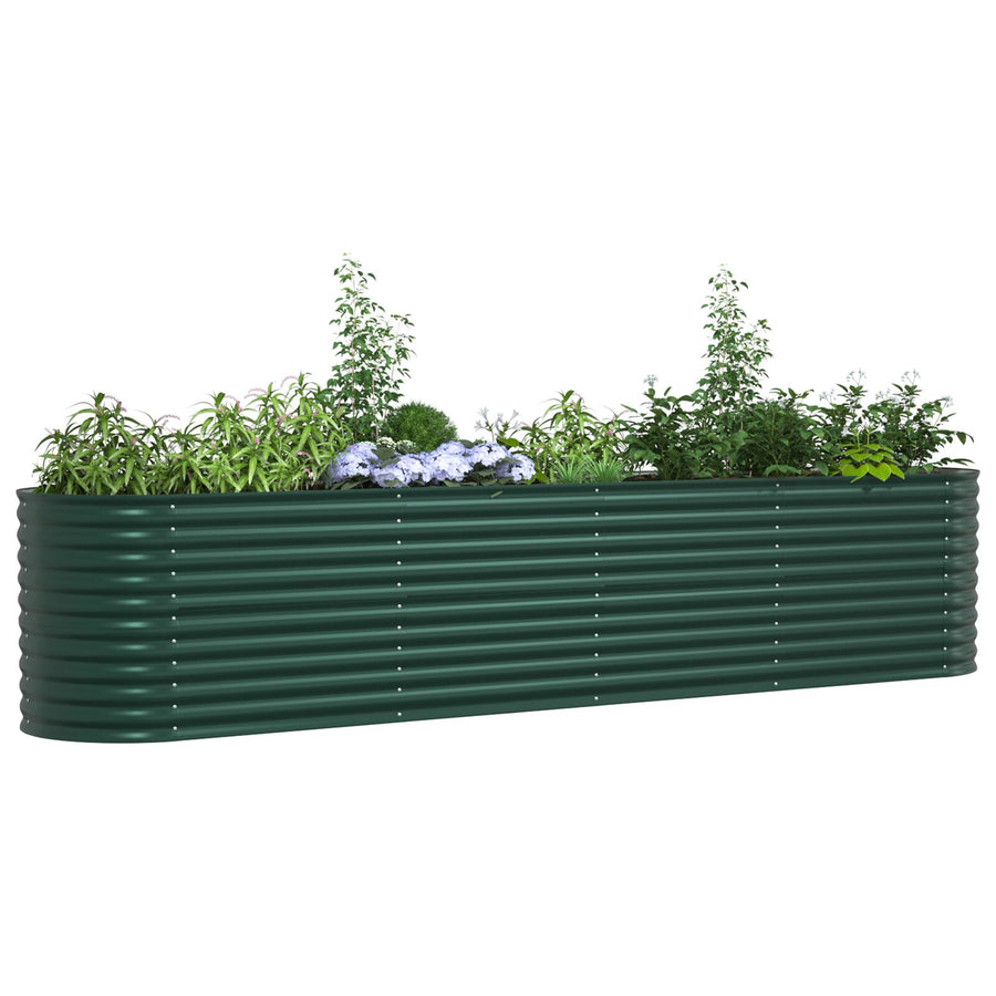 Tuin Verhoogd Bed Gegalvaniseerd Staal 400 x 80 x 81 cm Groen