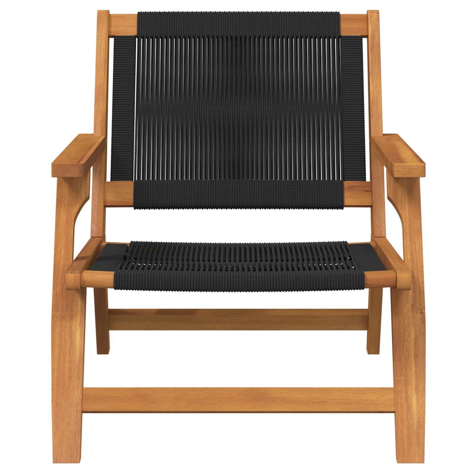 Tuinstoelen 2 Stuks 67X77X73 Cm Massief Acaciahout Zwart 2x stoel