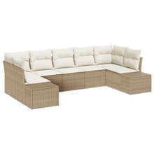 7-Delige Tuinbankset Met Kussens Beige Poly Rattan
