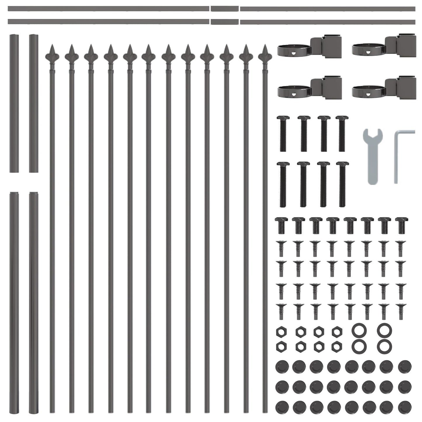 Tuinhek Met Speerpunt 13,6X Staal Grijs 1 m 13,6 m